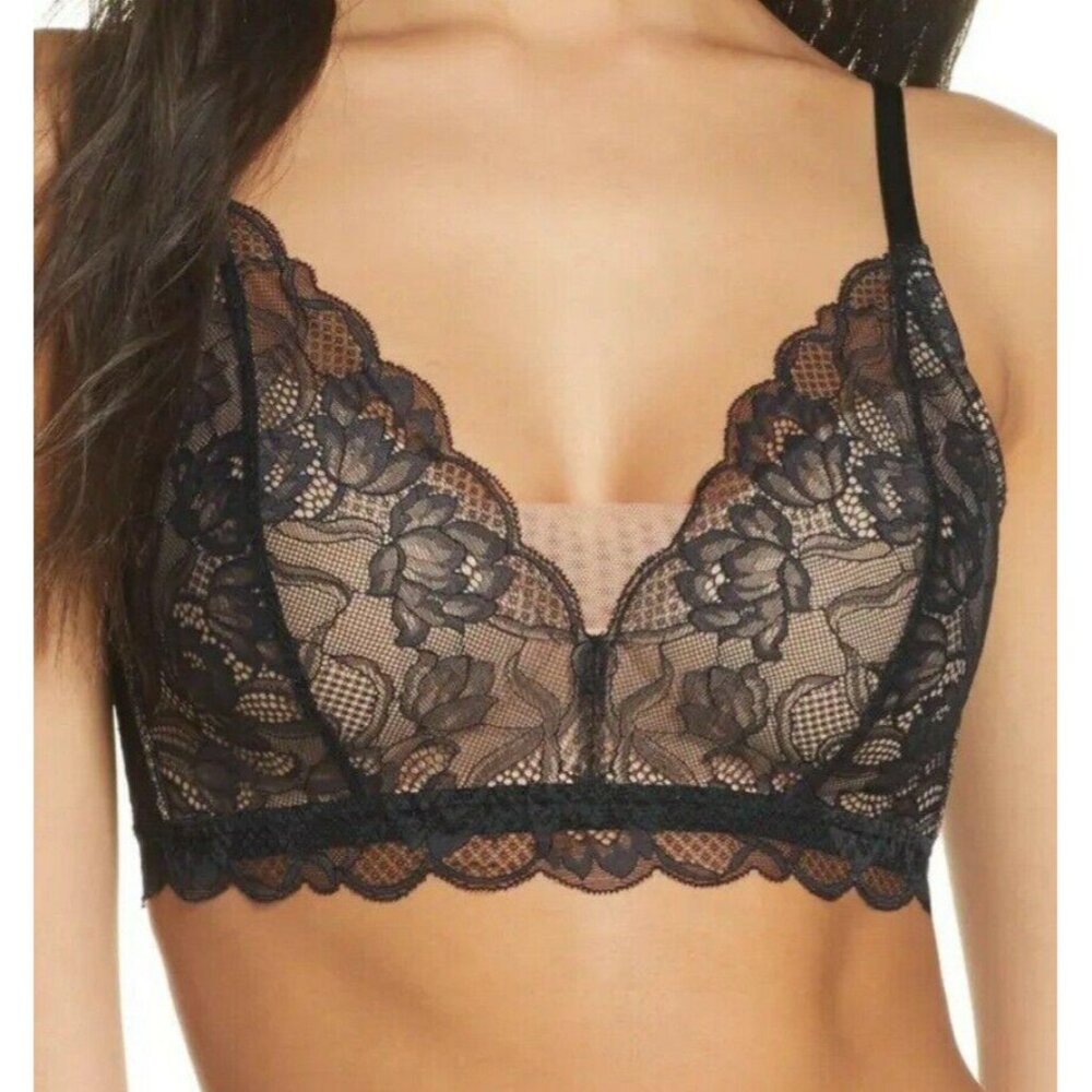 🆕NATORI Muse Full Wireless T-Shirt Bra 32C Black #733251